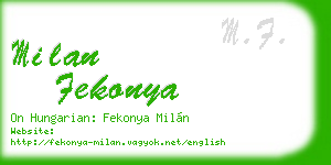 milan fekonya business card